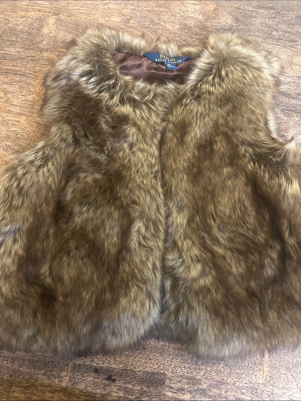 Polo by Ralph Lauren Brown Faux Fur Vest